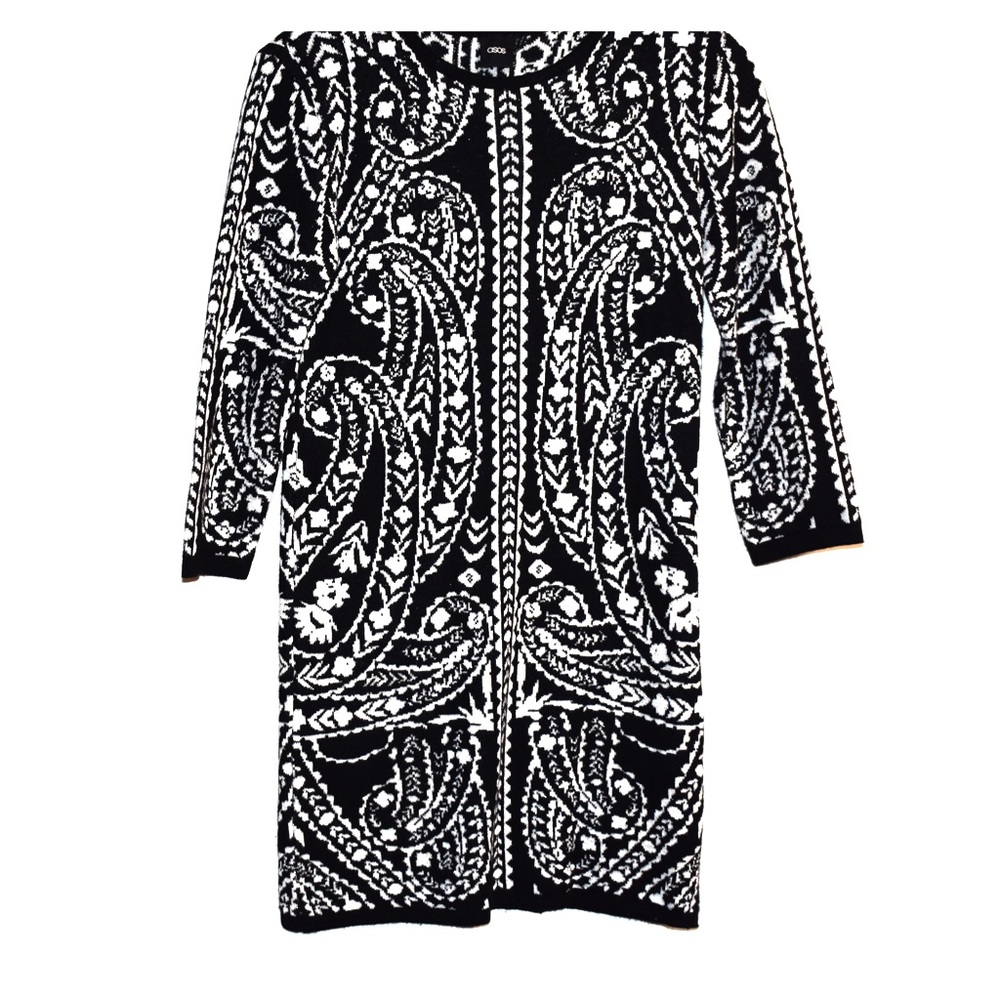 ASOS Body-Conscious Knit Dress in Metallic Baroque